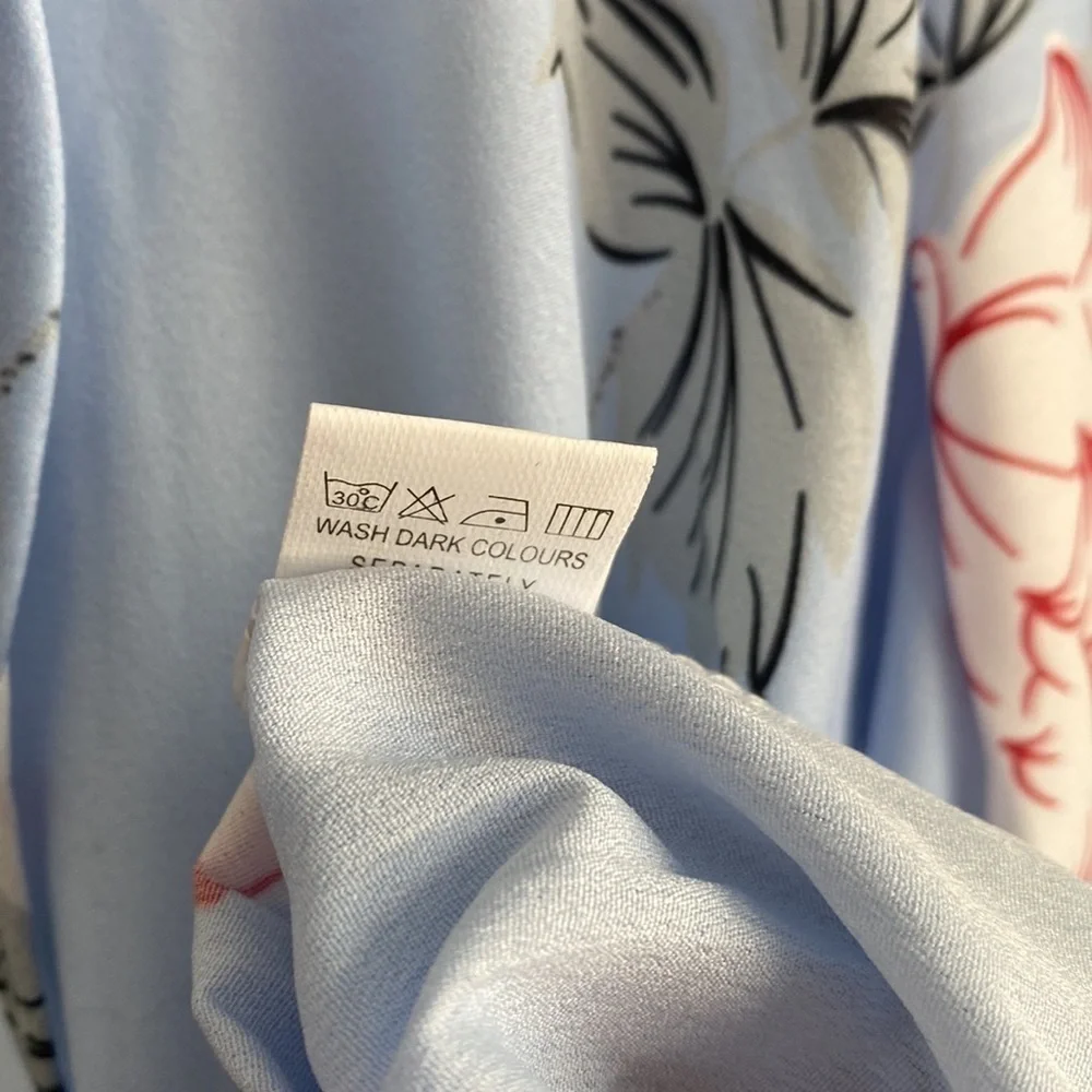 Blue Floral Faux Wrap Romper, NWOT - Picture 7 of 7